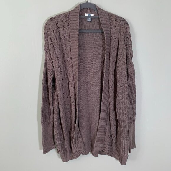 Old Navy medium weight cable knit long sleeve open front cardigan sweater - Picture 1 of 9